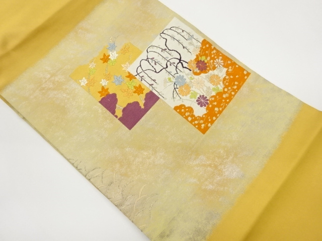 JAPANESE NAGOYA OBI / WOVEN KIKU